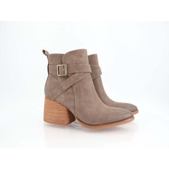 Korks Kork Ease Shyla Bootie Womens 9.5 M Vegan Tan Leather Block Heel Pointed - Picture 1 of 12